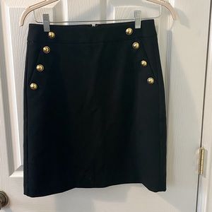 The LOFT black pencil skirt with gold buttons